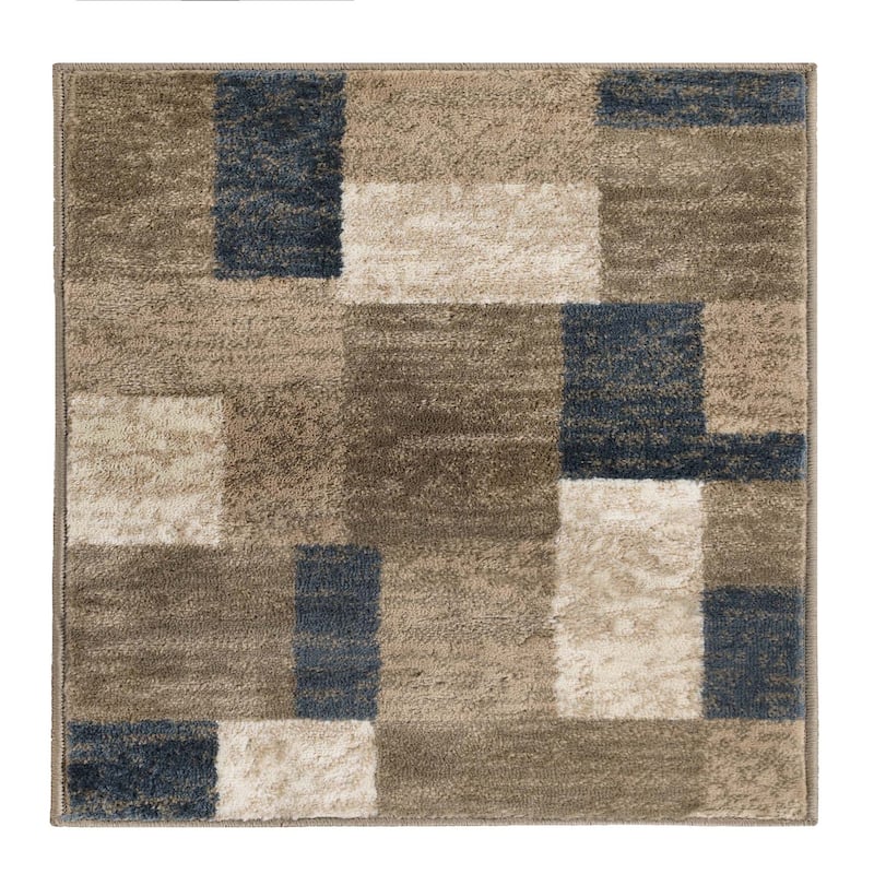 Superior Clifton Geometric Modern Indoor Area Rug - 8' x 8' Square - Beige/Blue