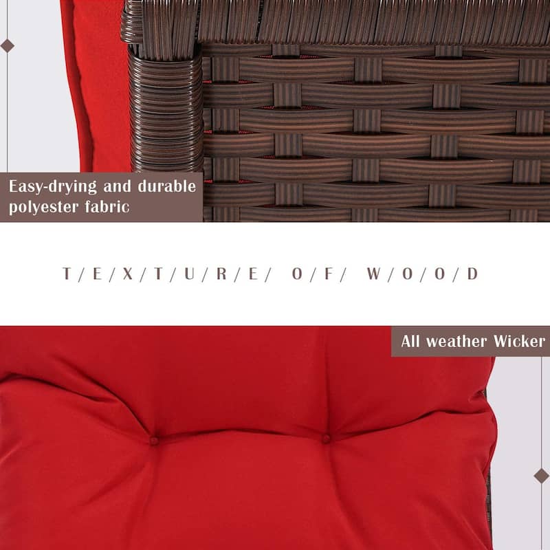 Pheap Outdoor Patio 3-piece Black/Brown Wicker Rocking Bistro Set by Havenside Home