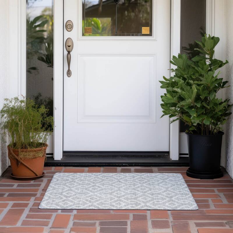 Machine Washable Indoor/ Outdoor Chantille Trellis Rug