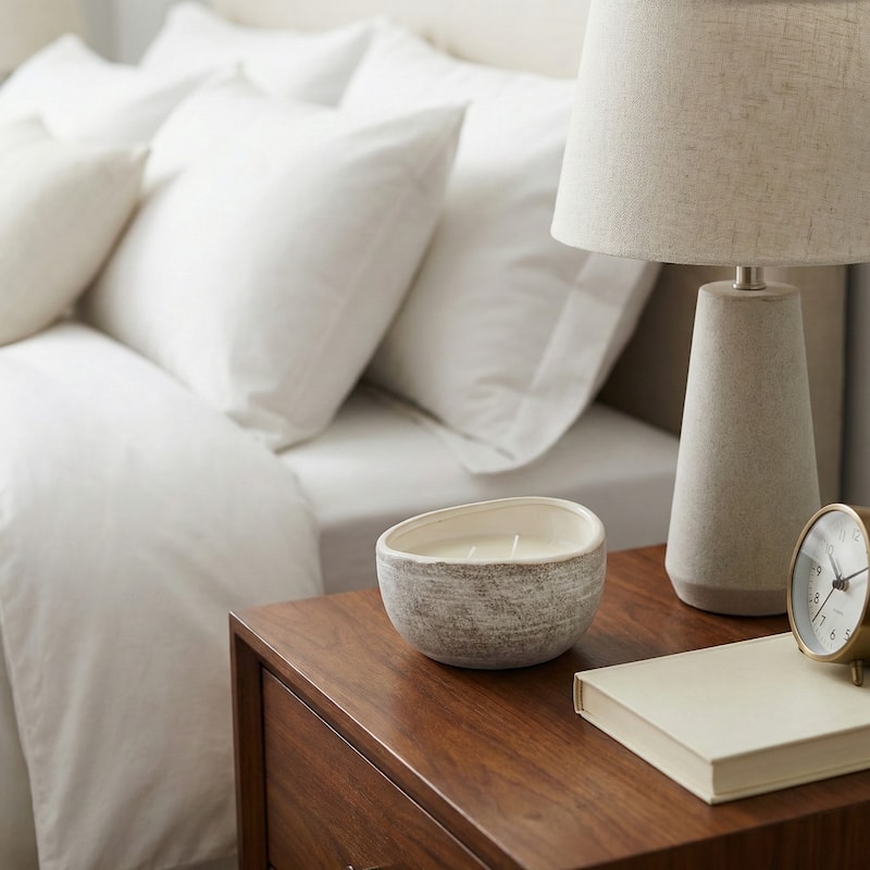 Decorative Textured Ceramic Magnolia and Lily Scented Candle - 6.25"