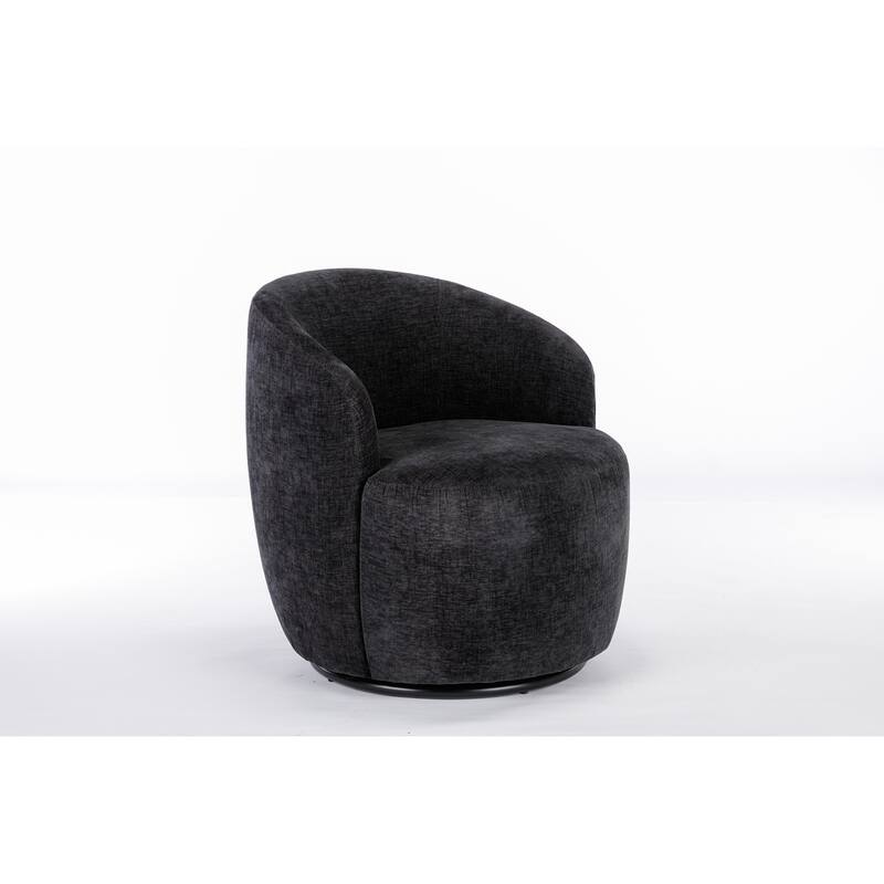 Chenille Fabric Swivel Accent Armchair Barrel Chair