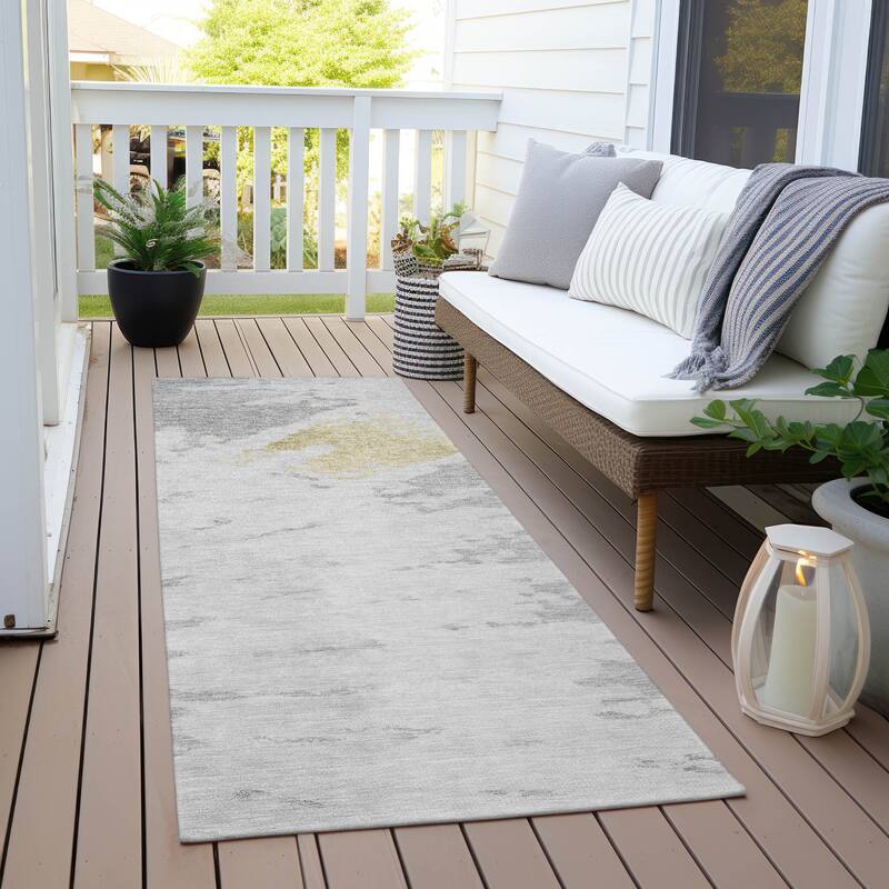 Machine Washable Indoor/ Outdoor Chantille Tie Dye Modern Rug