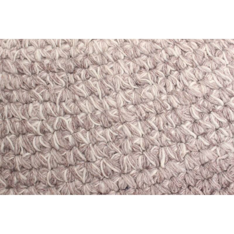 ECARPETGALLERY Braid weave Sienna Ivory Wool Rug - 4'0 x 4'0