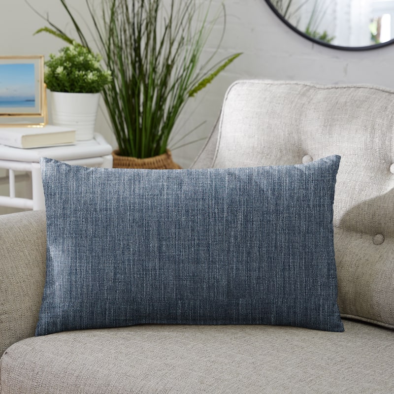 Sorra Home Indoor Knife Edge Pillow Single - 12 in H x 24 in W x 6 in D - Modern Blue