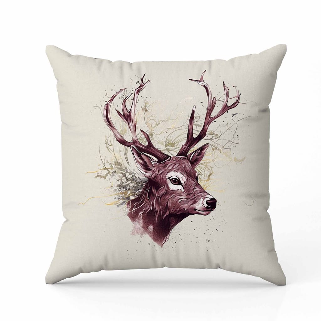 Leaf & Horn Harmony Faux Suede Reversible Throw Pillow Ivory and Copper