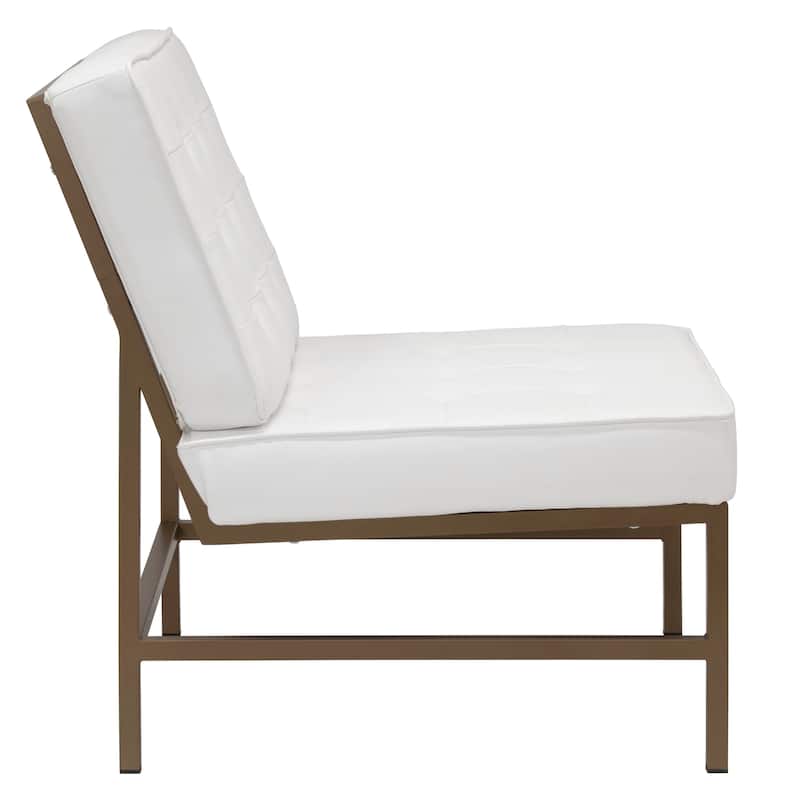 Studio Designs Home Ashlar Metal and Tufted Blended Leather Armless Accent Chair
