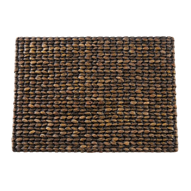 Water Hyacinth Woven Placemats (Set of 4) - 14"x19" - Black - Set of 4