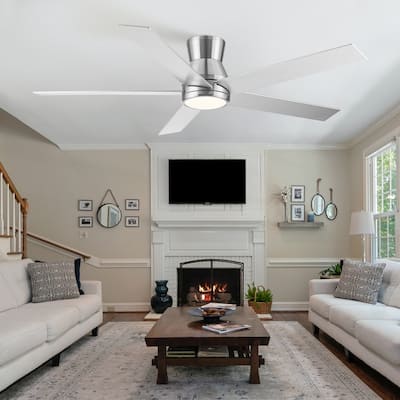 52" Low Profile Ceiling Fan in Brushed Nickel