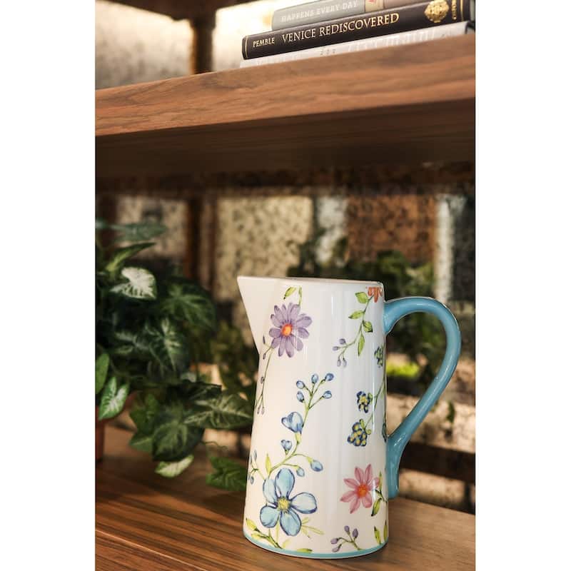 Euro Ceramica Charlotte 76 oz Pitcher - 8.27 in. x 5.24 in. x 9.25 in.