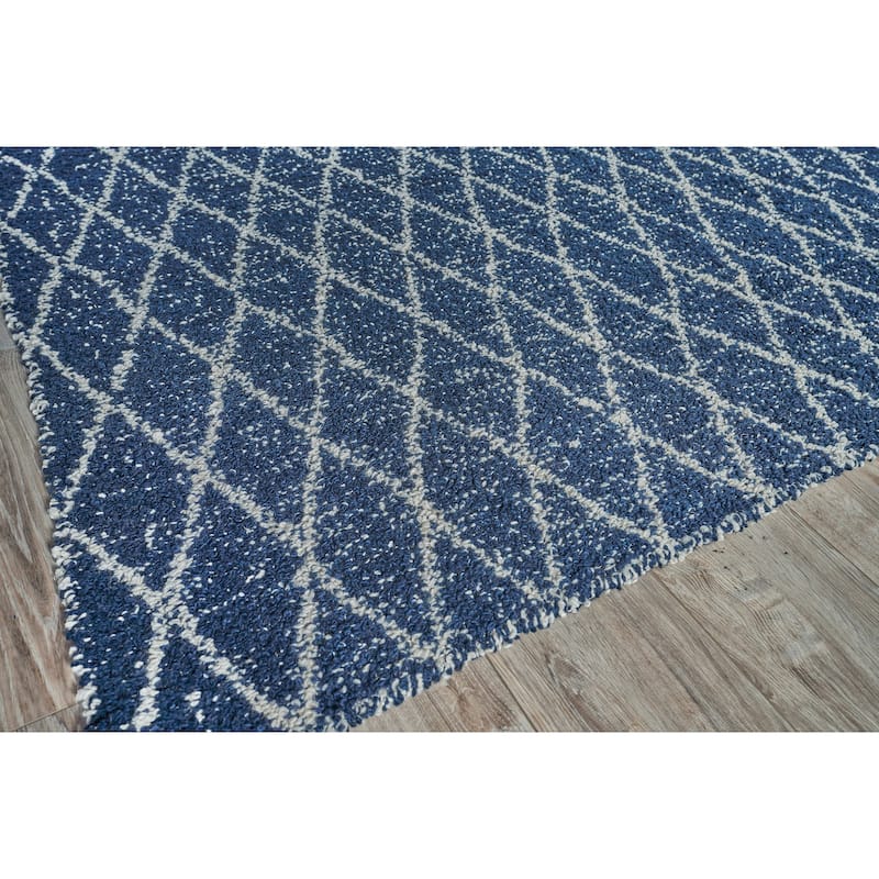 Giorgio Indoor Outdoor Reversible Navy/Ivory Area Rug.