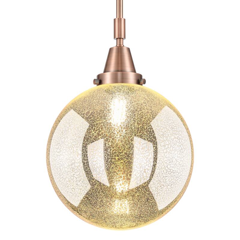 Innovations Lighting 447-1S-G208-10 Beacon 10" Wide Mini Pendant with - Antique Copper