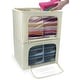 preview thumbnail 1 of 25, Foldable Storage Bag Breathable Bamboo Fabric Dustproof Organizer Box Charcoal - (2 Section - Beige)