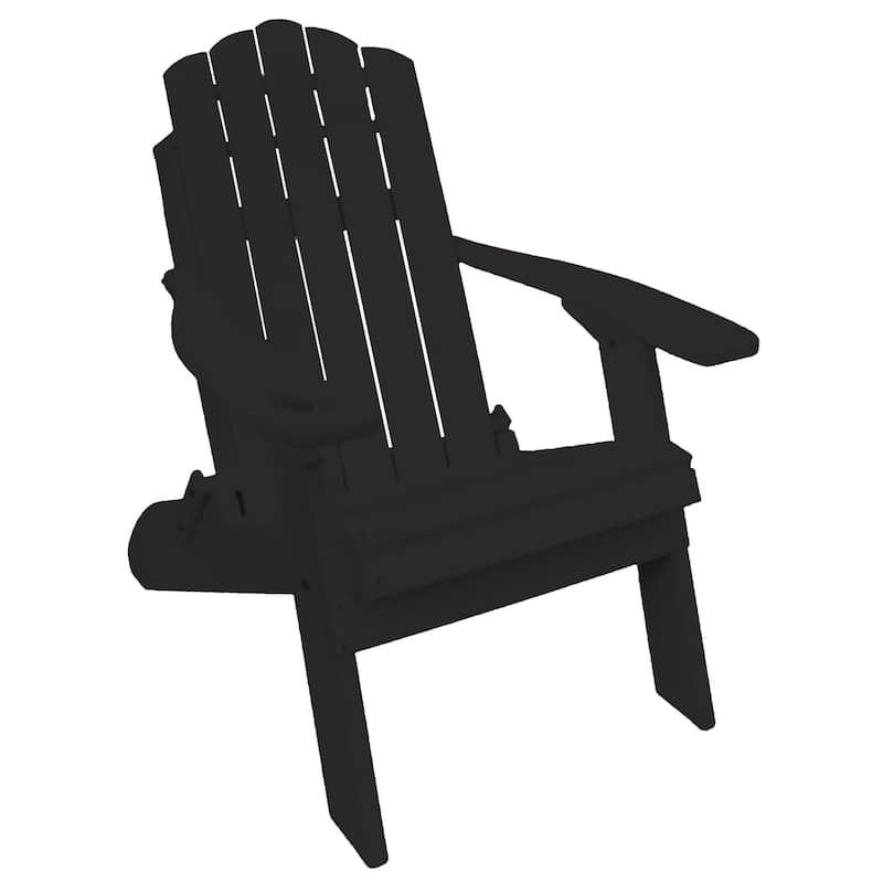 Country Classics Collection Poly Lumber Folding Adirondack Chair - Black