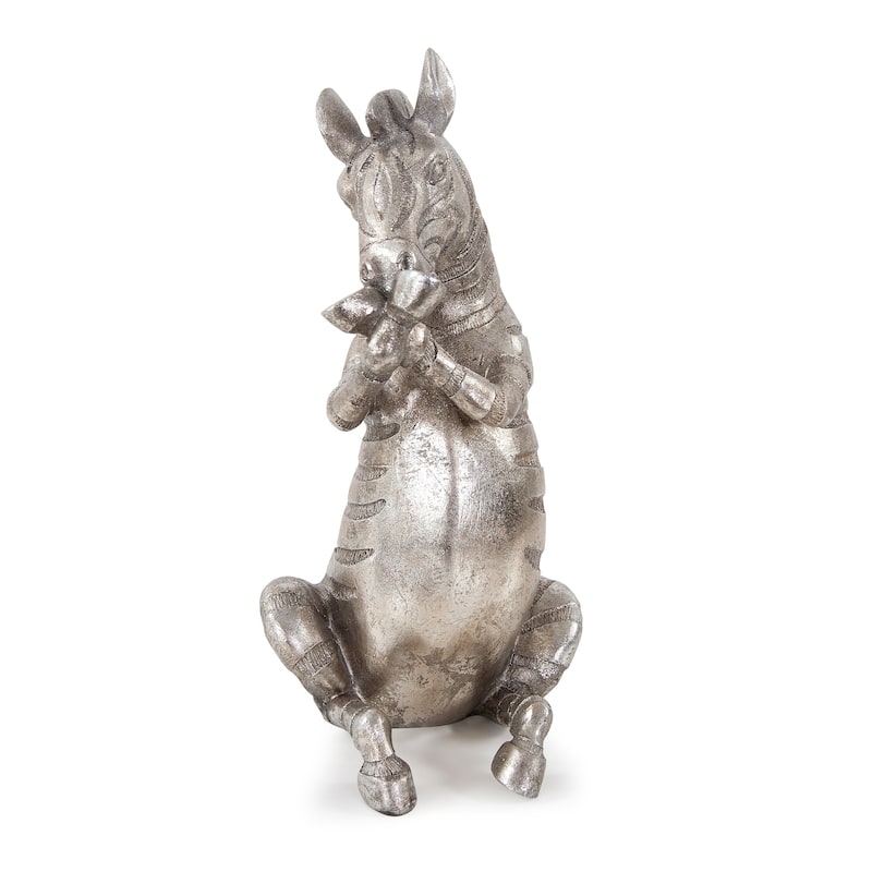 Allan Andrews See No Evil, Speak No Evil, Hear No Evil Silver Zebra Sculpture - 9"H