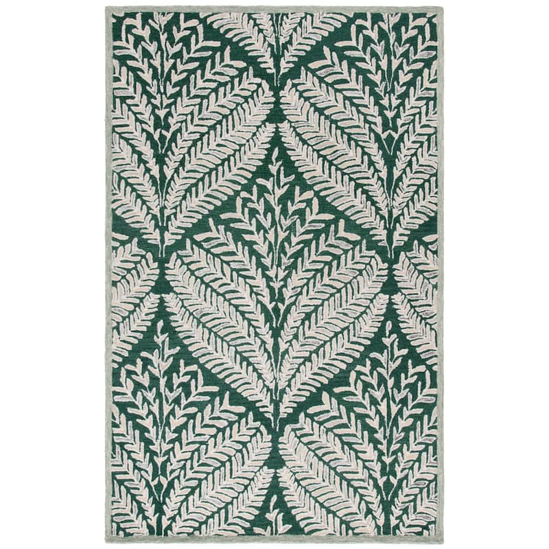 SAFAVIEH Handmade Capri Kert Wool Rug - 5' x 8' - Dark Green/Ivory