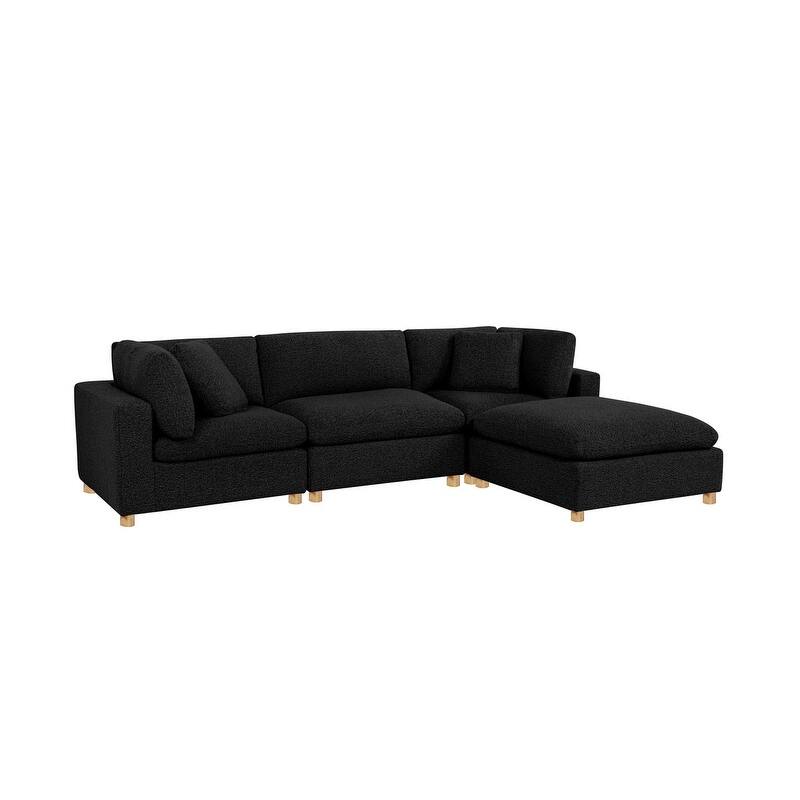 Best Quality Furniture 4-Piece Sectional Boucle Fabric