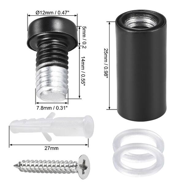 Shop Glass Standoff Mount Wall Standoff Nails 12mm Dia 33mm Length