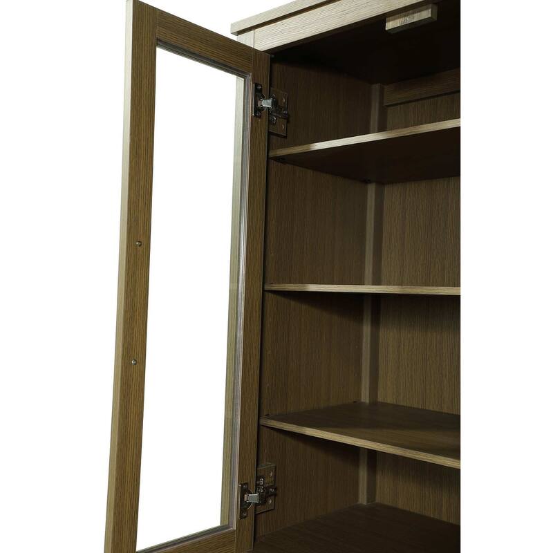 Laura 16-28 Inch Bath Storage Glass Cabinet