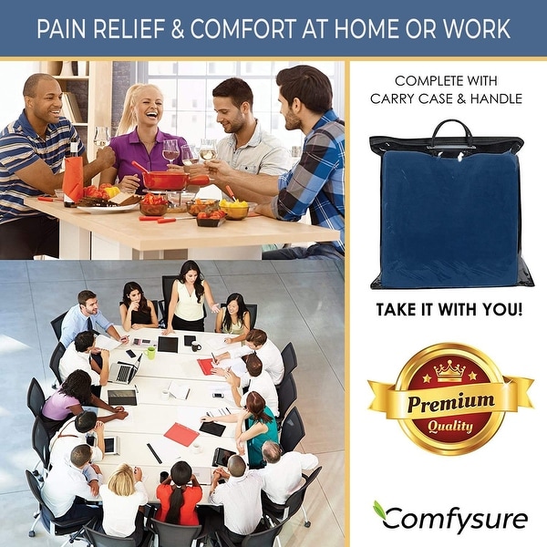 ComfySure Car Seat Wedge Pillow Memory Foam Firm Cushion Pain
