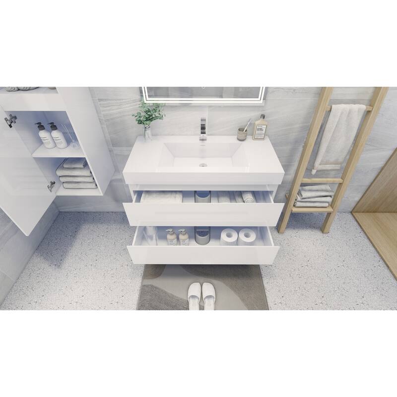 Baillie 42'' Wall-Mounted Vanity with Reinforced Acrylic Sink