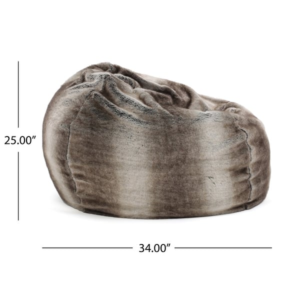 Landrum Modern 3 Foot Faux Fur Bean Bag Replacement Cover (Cover Only