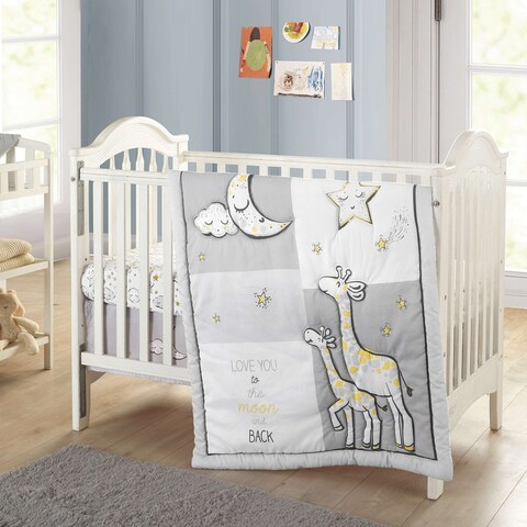 Grand Avenue Love You To The Moon 3 Piece Baby Nursery Crib Bedding Set