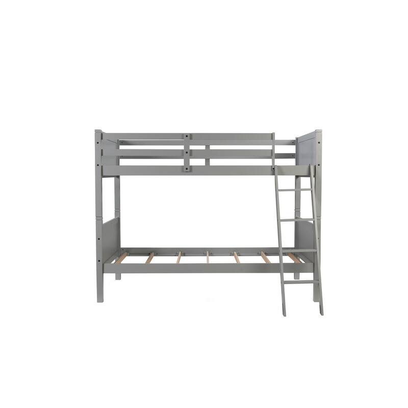 Twin Over Twin Bunk Bed with Angled Ladder Rails