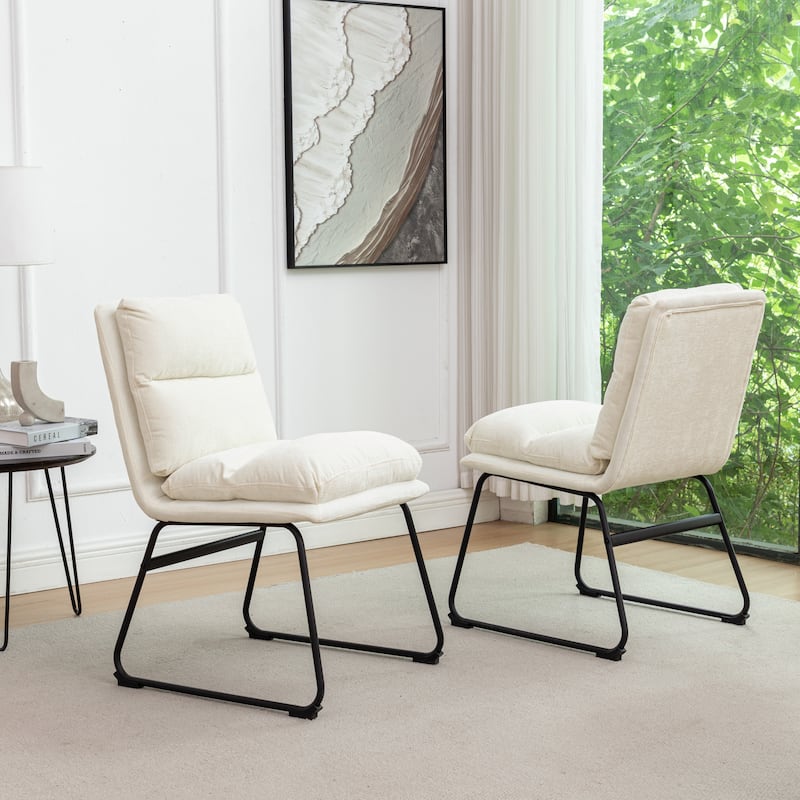 Roundhill Furniture Milos Upholstered Dining Chairs, Set of 2 - N/A