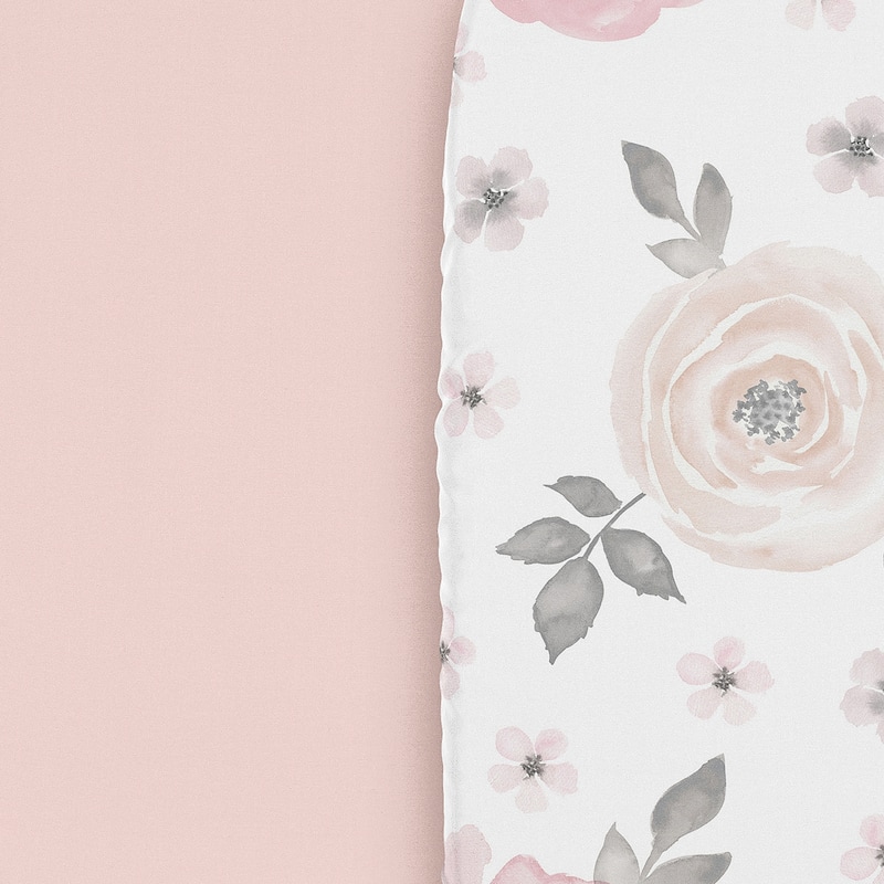 Sweet Jojo Designs Pink Boho Floral Girl 2 Pack Baby Bassinet Fitted Sheets Bohemian Farmhouse Shabby Chic Watercolor Flower