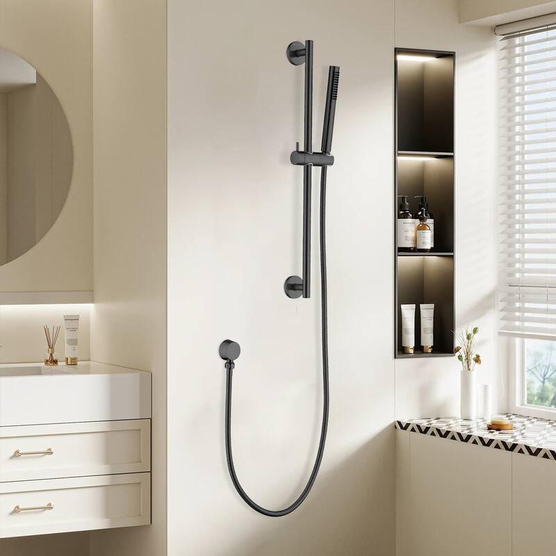 Topcraft Stainless Steel Handheld Shower with 28-Inch Slide Bar and 59-Inch Hose