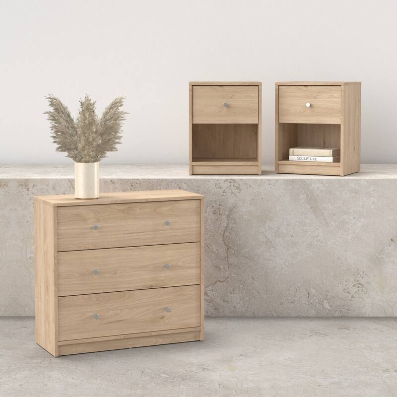 Porch & Den Zoe 3-Piece Bedroom Set - Chest And Nightstand Set Of 2 - Jackson Hickory