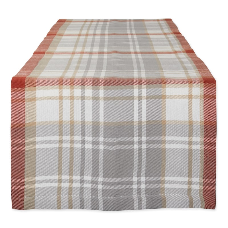 DII Thanksgiving Cozy Picnic, Plaid Table Runner - 14x72"