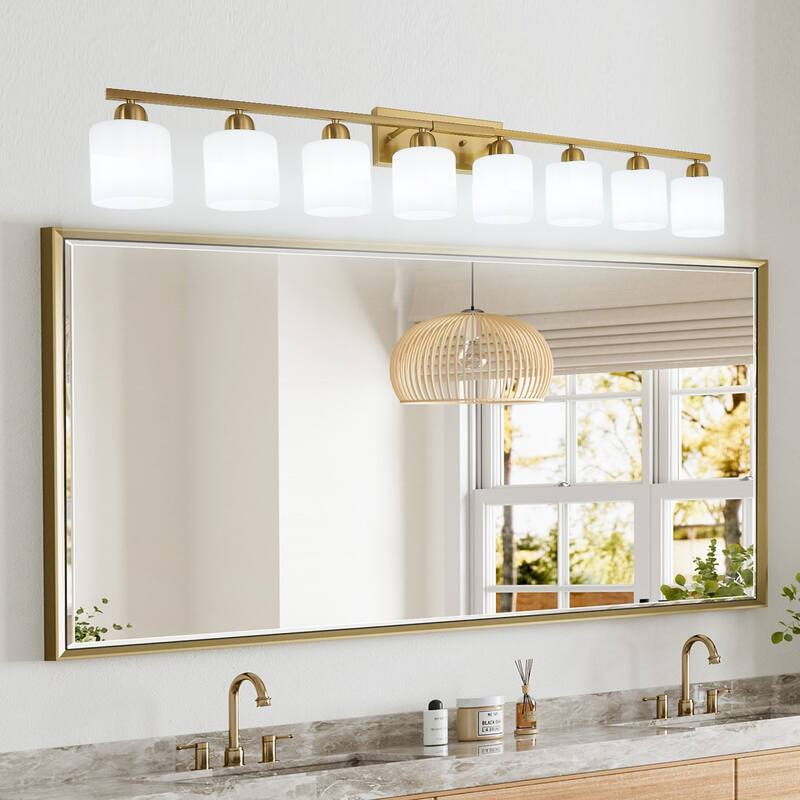8-Light Brushed Nickel Vanity Light(No Bulbs Included)