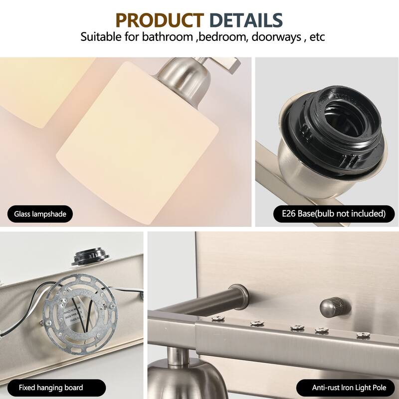 6-Light Bathroom Vanity Light, Bathroom Light Fixtures, 38" Modern Brushed Vanity Lighting Fixtures