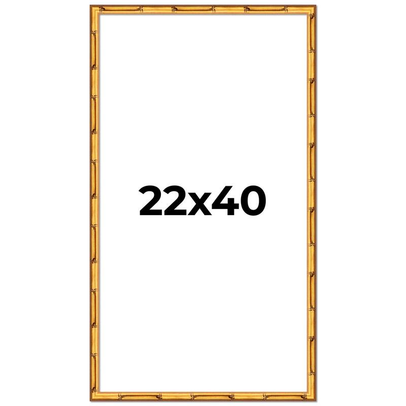 22x40 Frame Gold Bamboo Picture Frame Modern Photo Frame Includes UV Acrylic Shatter Guard Front Acid Free Foam Backing Board