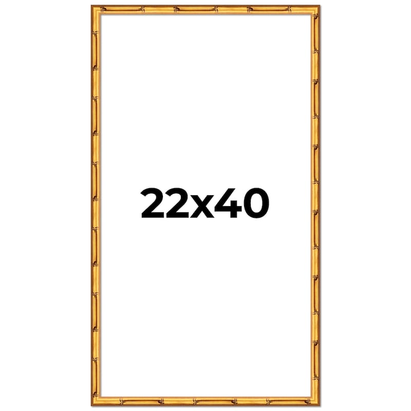 22x40 Frame Gold Bamboo Solid Wood Picture Frame | 1 Inch Moulding
