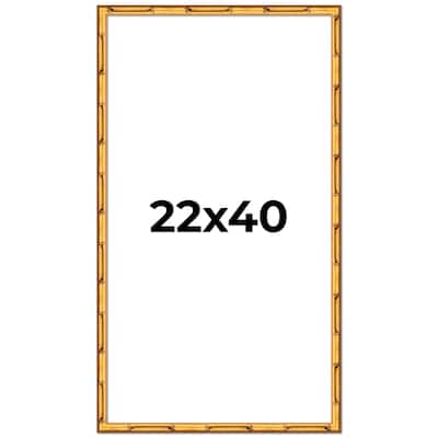 22x40 Frame Gold Bamboo Solid Wood Picture Frame | 1 Inch Moulding