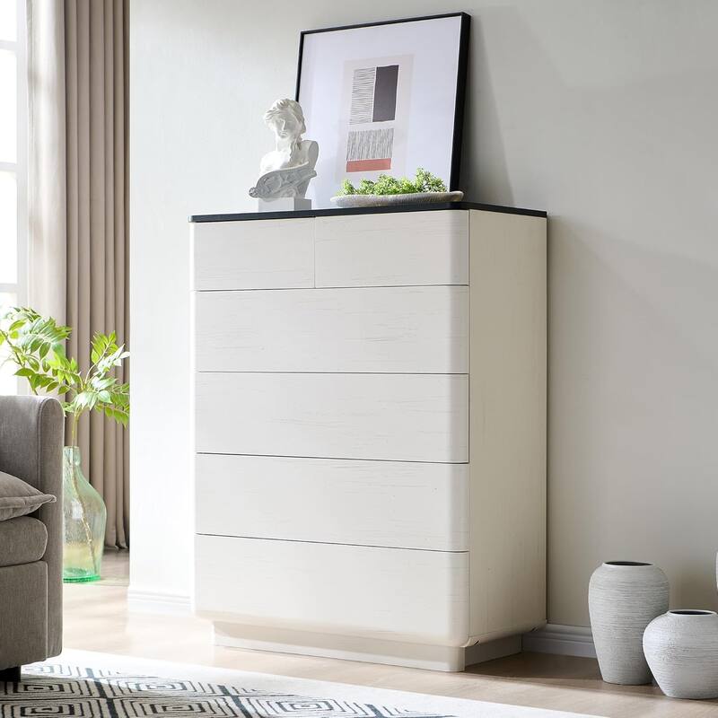 Modern 6 Drawer Dresser for Bedroom, Handle-less Wooden Dressers