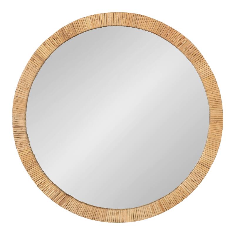Kate and Laurel Rahfy Framed Wall Mirror - 28" Diameter - 28" Diameter - Natural