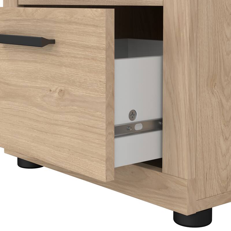 Porch & Den Mira 2 Drawer Nightstand - Set of 2, Jackson Hickory