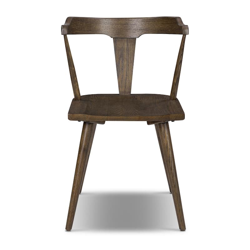 Poly & Bark Enzo Solid Oak Wood Dining Chair - Tundra Brown