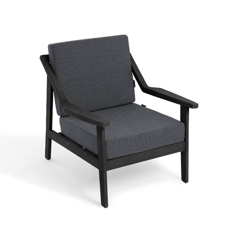 6-piece Adirondack Teak Patio Armchairs Loveseat Seating Conversation Set