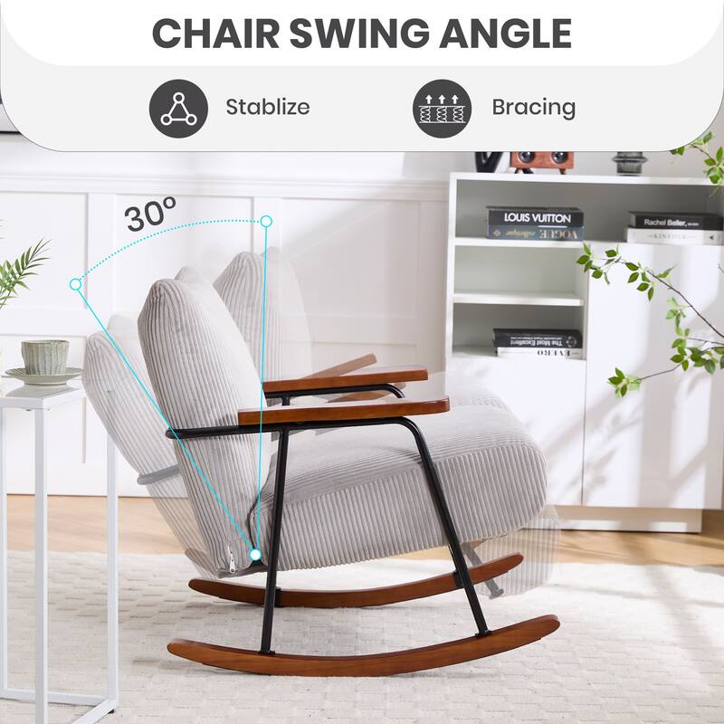 Rocking Accent Chair with Metal Frame
