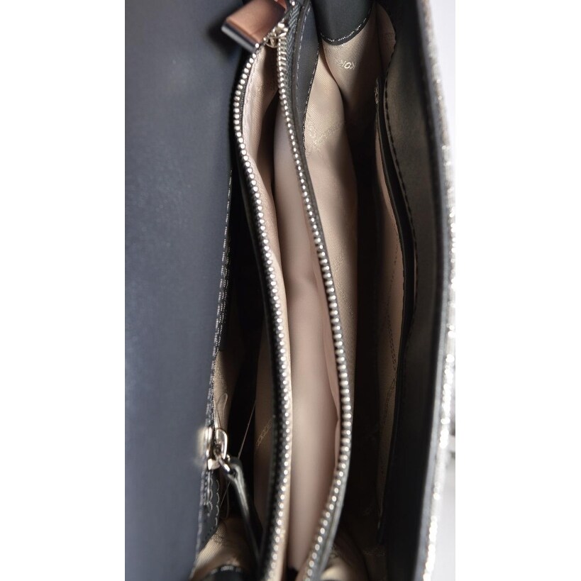 whitney large metallic logo jacquard convertible shoulder bag