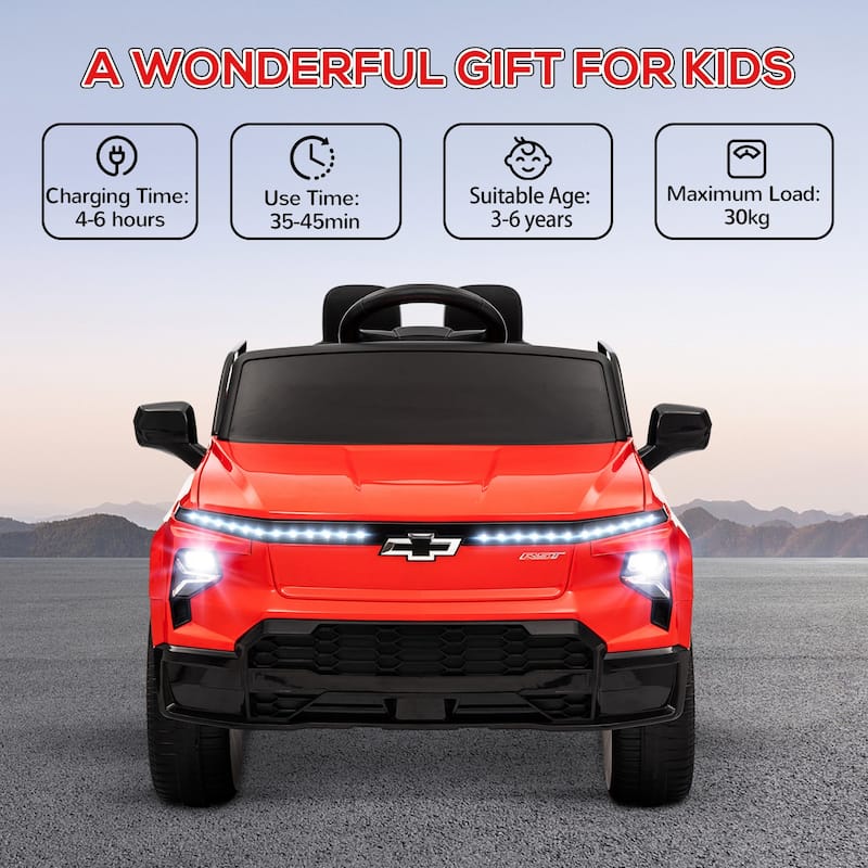 12V Kids Electric Car Ride on Car with Parent Remote Control, Red Ride-On Truck Ride on Jeep with Music