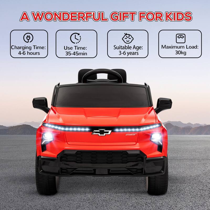 Licensed Chevrolet Silverado EV Kids Electric Ride On Car with Parental Remote Control, Suspension, 3 Speed and Soft Start
