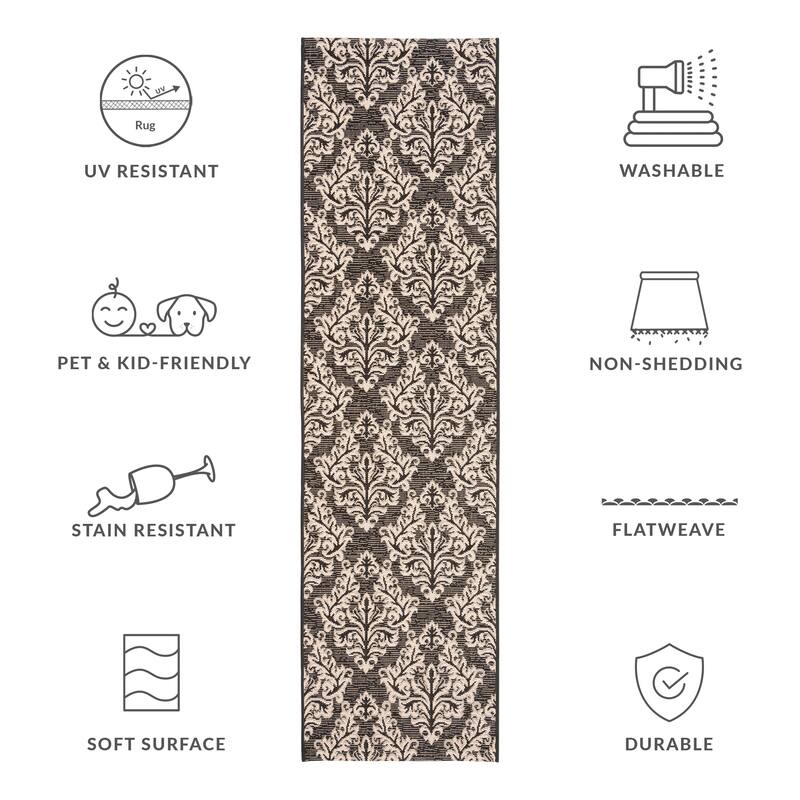 SAFAVIEH Courtyard Moshka Indoor/ Outdoor Waterproof Patio Backyard Rug