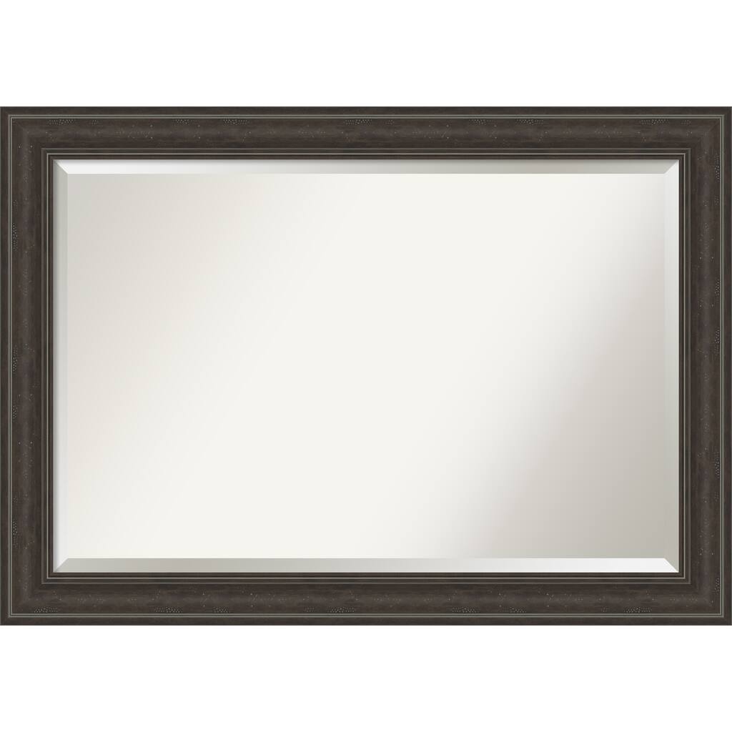 Beveled Bathroom Wall Mirror - Shipwreck Greywash Frame