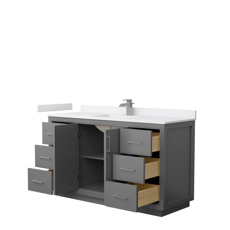 Icon Single Vanity Set, Cultured Marble Top, No Mirror