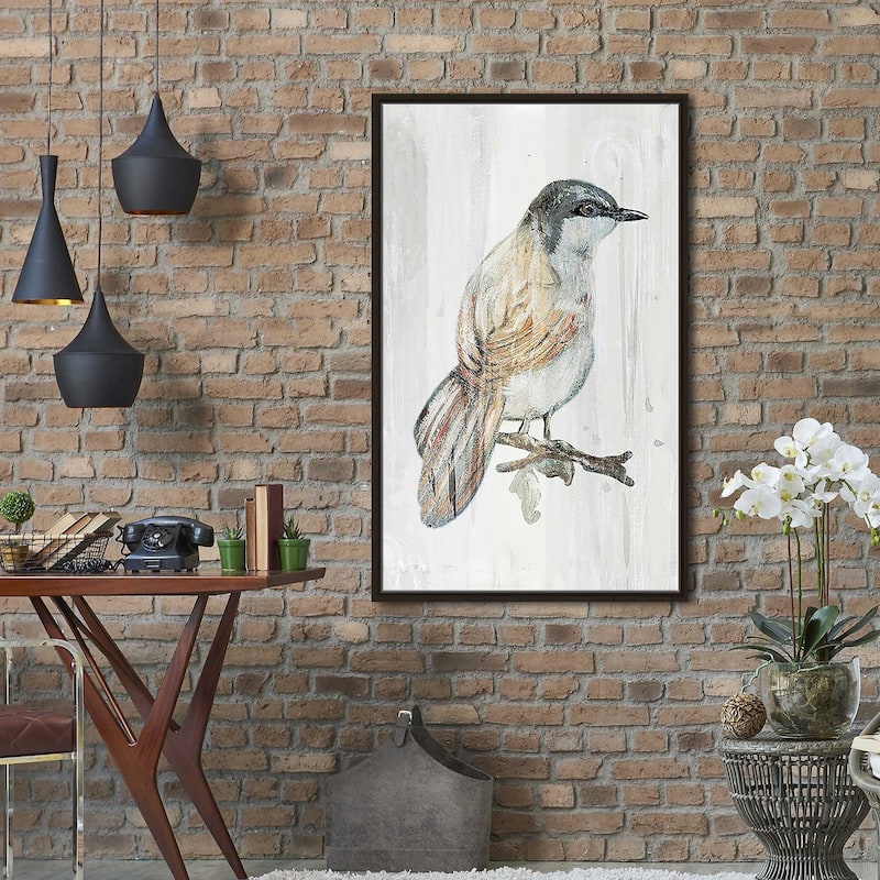 "Eco Bird on Wood II" Print on Floating Canvas